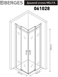 BERGES Wasserhaus Душевой уголок Melita 90x90 061028 – фотография-3